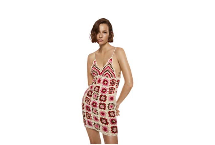 Crochet floral boho dress